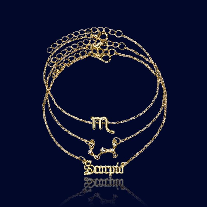 Bracelets de Cheville Astrologique 3 Pièces Scorpion "Zeus"