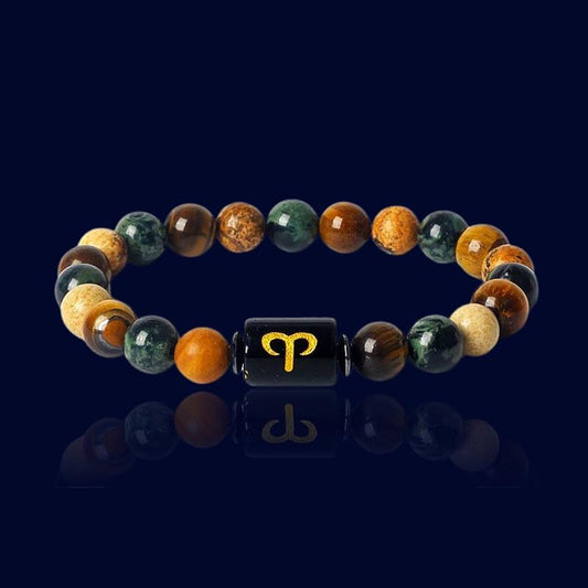 Bracelet du Zodiaque Bélier - Pierre de Jaspe "Hestia"