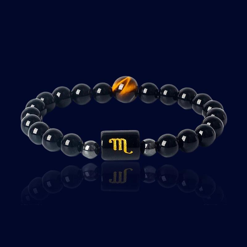 Bracelet Signe Zodiaque Scorpion - Oeil de Tigre Jaune "Artemis"