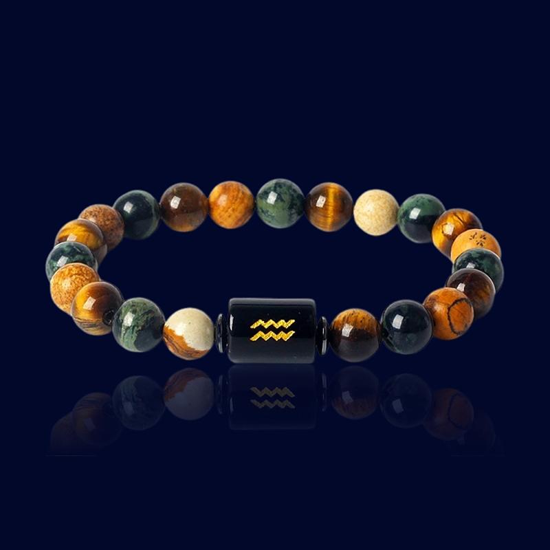 Bracelet du Zodiaque Verseau - Pierre de Jaspe "Hestia"