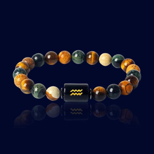 Bracelet du Zodiaque Verseau - Pierre de Jaspe "Hestia"