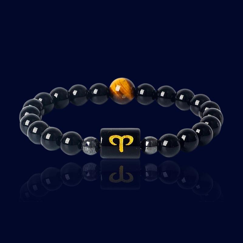 Bracelet Signe Zodiaque Bélier - Oeil de Tigre Jaune "Artemis"