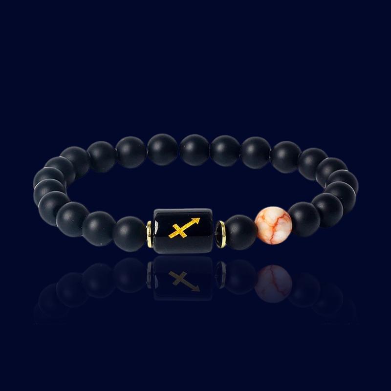 Bracelet Signe Astrologique Sagittaire - Pierre d'Onyx "Sirius"