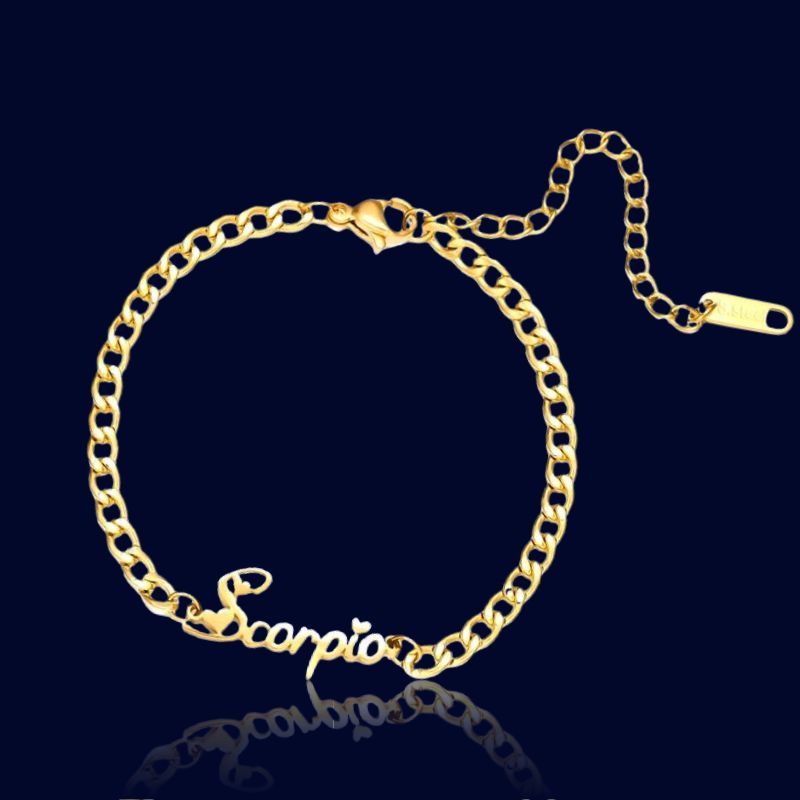 Gourmette Zodiaque Scorpion - Bijou Ecriture "Eros"