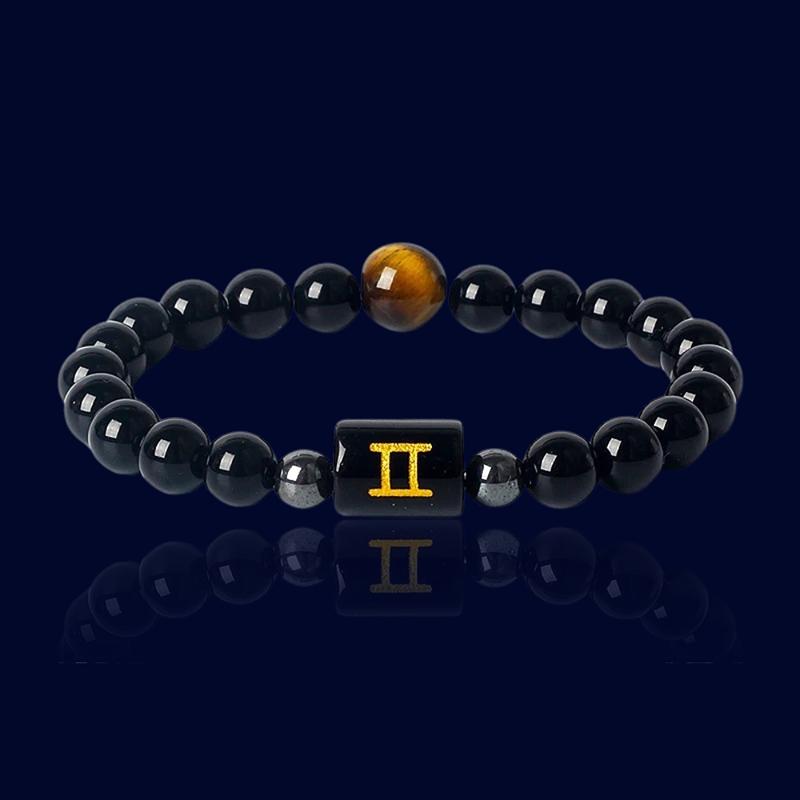 Bracelet Signe Zodiaque Gémeaux - Oeil de Tigre Jaune "Artemis"