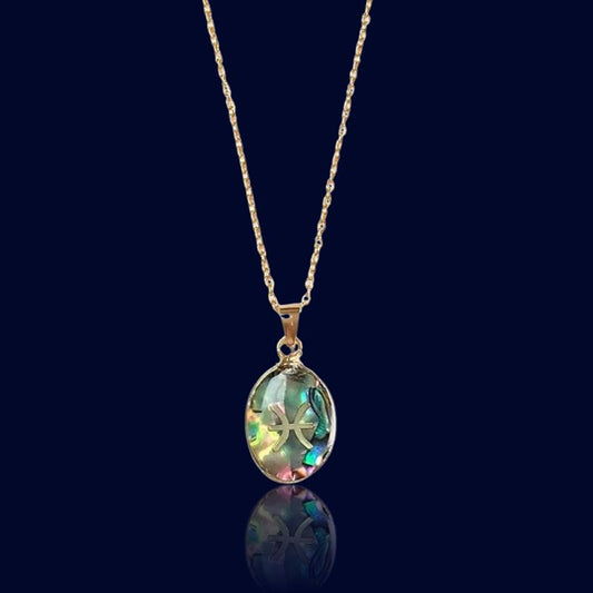 Pendentif Zodiaque Poissons - Pierre de Nacre "Orion"