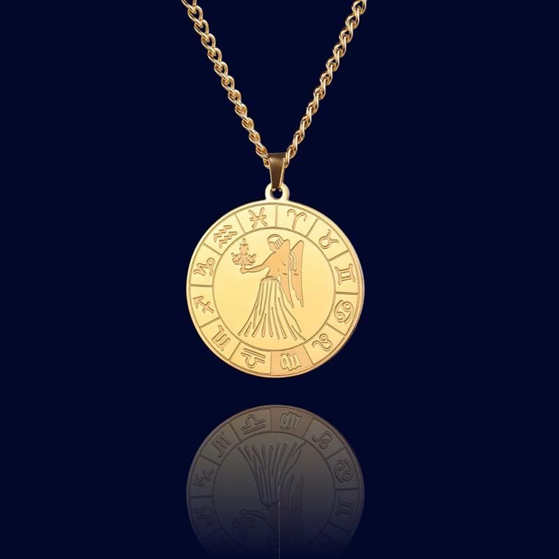 Collier Signe du Zodiaque Vierge - Pendentif Cadran "Eldorado"