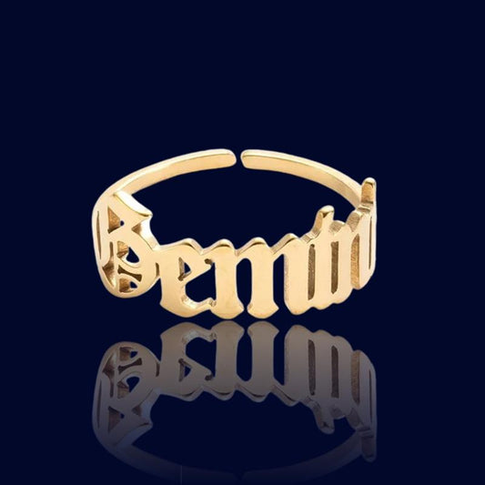 Bague Signe Zodiaque Ecriture Gémeaux "Alcyone"