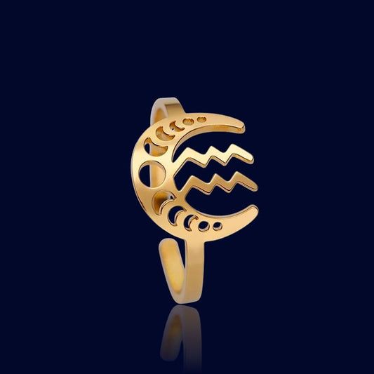 Bague Signe Astro Lunaire Verseau "Astrae"