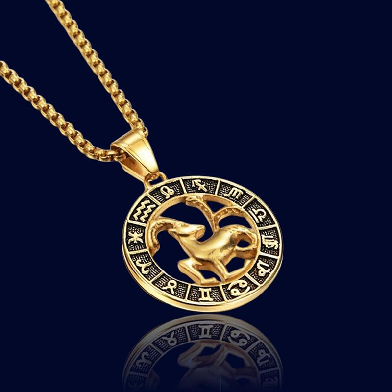 Collier du Zodiaque Capricorne - Pendentif Medaille "Hades"