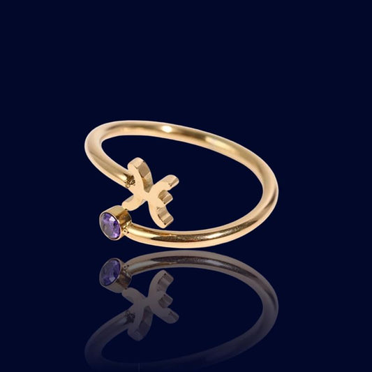 Bague Astro Pierre Poissons "Hecate"