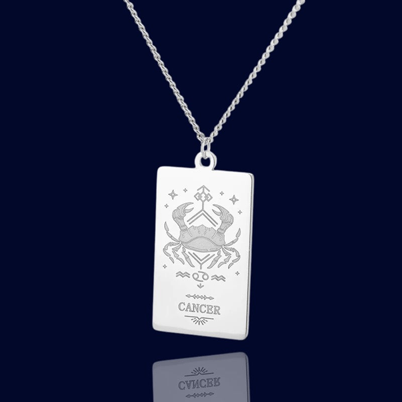 Collier Signe Zodiaque Cancer - Pendentif Parchemin "Echidna"