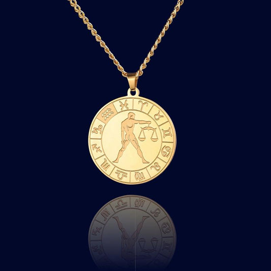 Collier Signe du Zodiaque Balance - Pendentif Cadran "Eldorado"