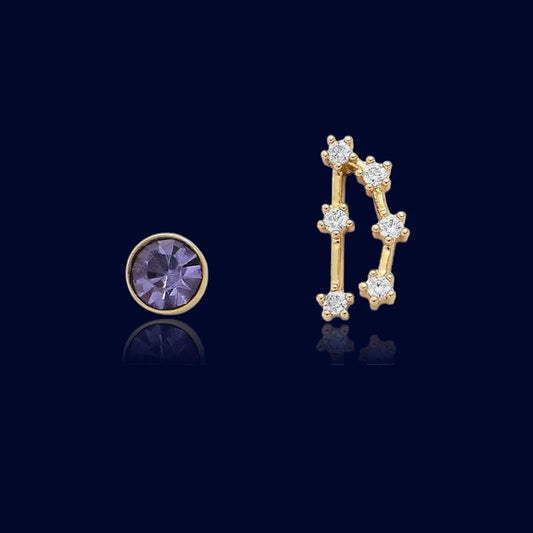 Boucles d'oreilles Signe Astro Pierre Capricorne "Phoebe"