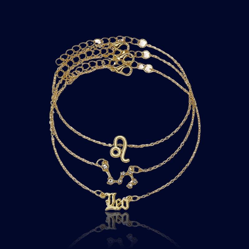 Bracelets de Cheville Astrologique 3 Pièces Lion "Zeus"