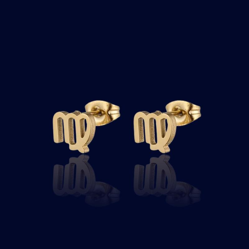 Boucles d'oreilles du Zodiaque Or Vierge "Medusa"