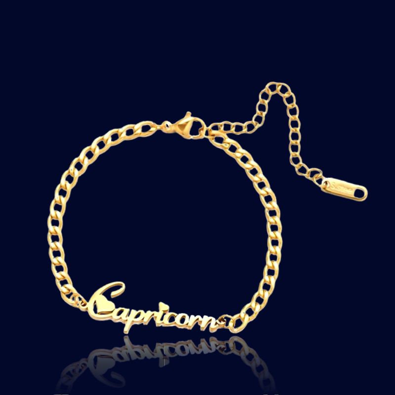 Gourmette Zodiaque Capricorne - Bijou Ecriture "Eros"