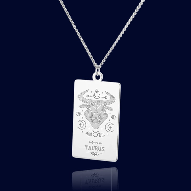 Collier Signe Zodiaque Taureau - Pendentif Parchemin "Echidna"