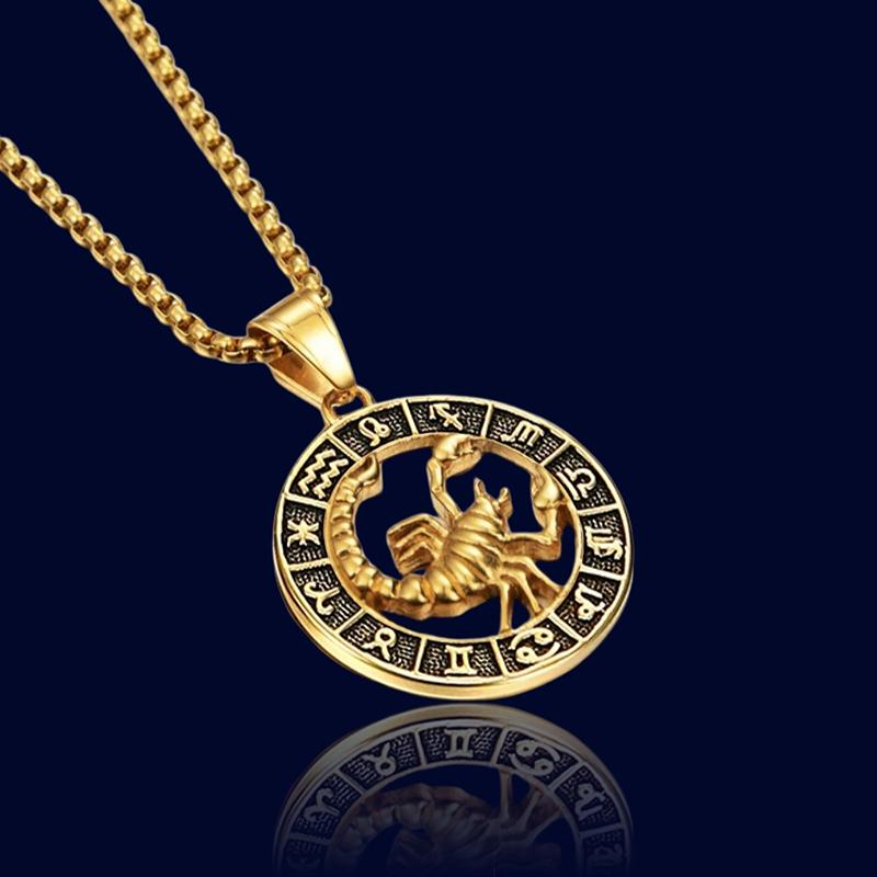 Collier du Zodiaque Scorpion - Pendentif Medaille "Hades"