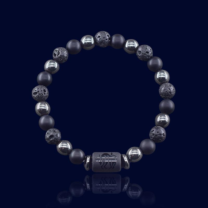 Bracelet Astrologique Taureau - Pierre de Lave "Hephaïstos"