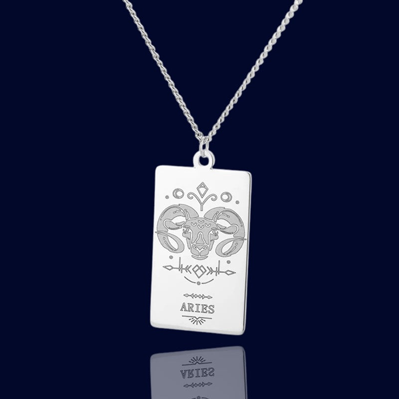 Collier Signe Zodiaque Bélier - Pendentif Parchemin "Echidna"