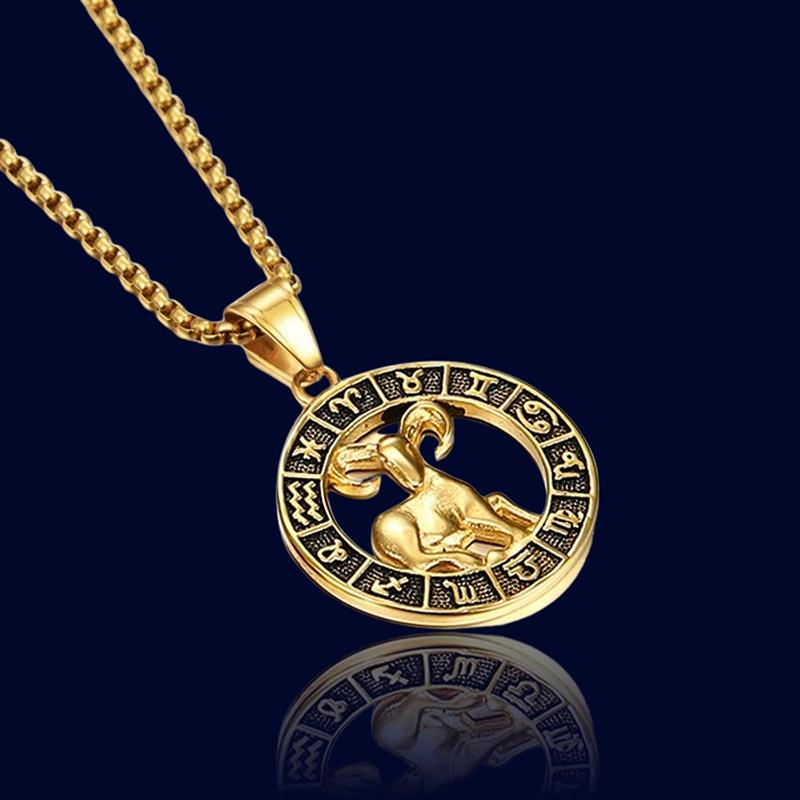 Collier du Zodiaque Bélier - Pendentif Medaille "Hades"