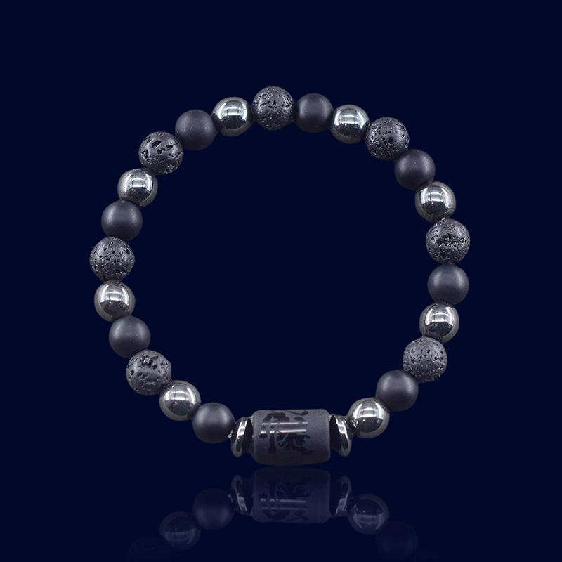 Bracelet Astrologique Lion - Pierre de Lave "Hephaïstos"