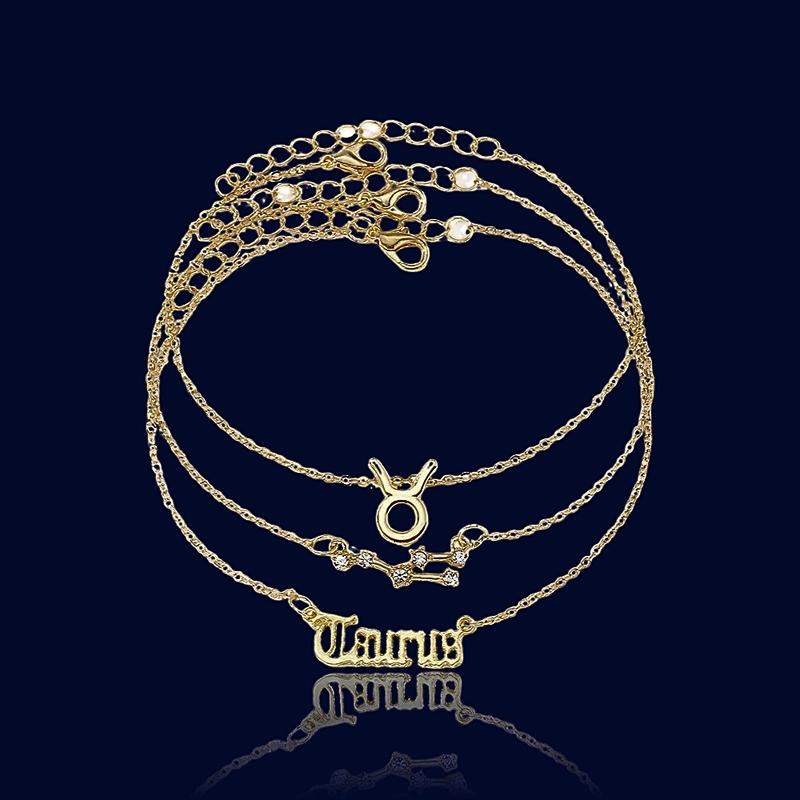 Bracelets de Cheville Astrologique 3 Pièces Taureau "Zeus"