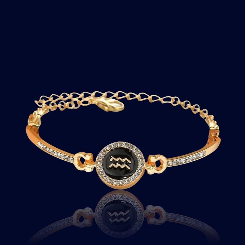 Bracelet Astrologique Verseau - Bijou Personnalisé "Hermes"