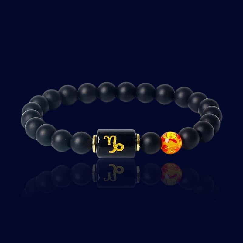 Bracelet Signe Astrologique Capricorne - Pierre d'Onyx "Sirius"