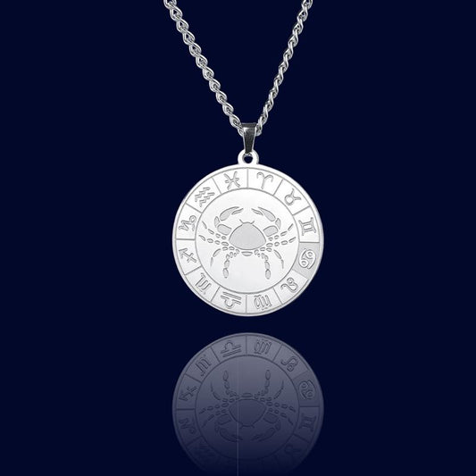 Collier Signe du Zodiaque Cancer - Pendentif Cadran "Eldorado"