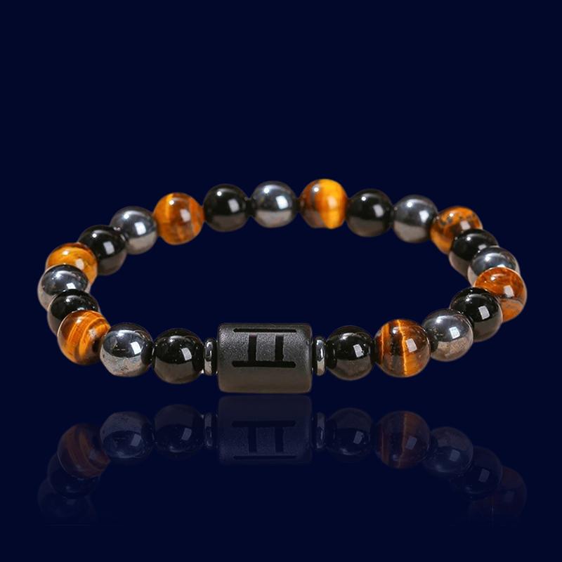Bracelet Astro Gémeaux - Pierre d'Hématite "Atlas"