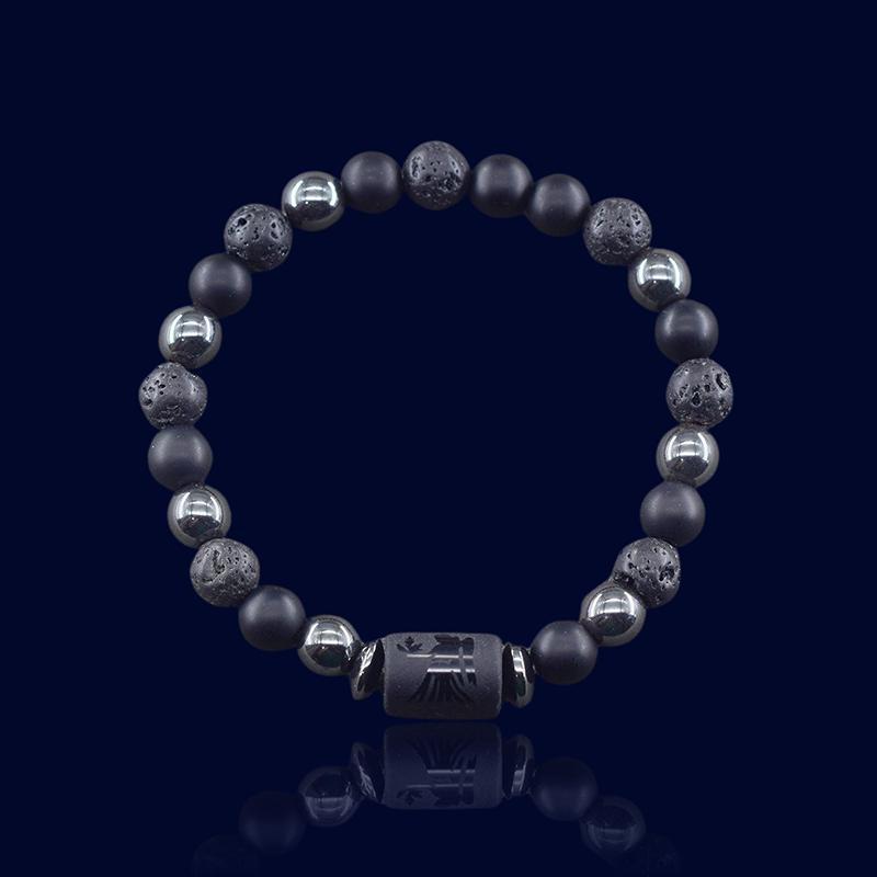 Bracelet Astrologique Vierge - Pierre de Lave "Hephaïstos"