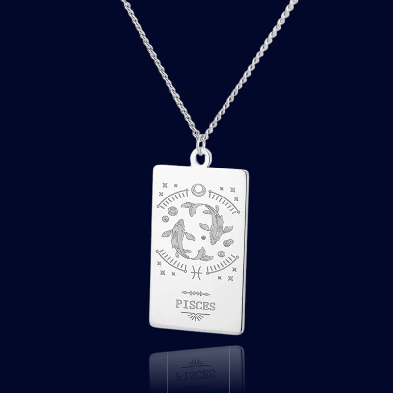 Collier Signe Zodiaque Poissons - Pendentif Parchemin "Echidna"