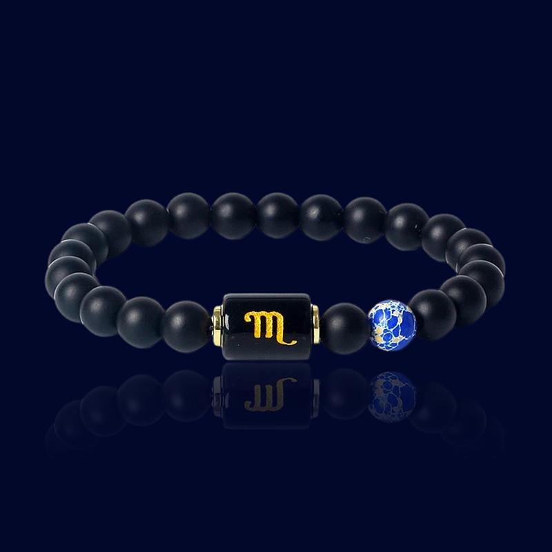 Bracelet Signe Astrologique Scorpion - Pierre d'Onyx "Sirius"