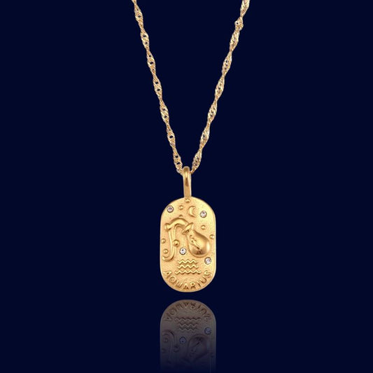 Pendentif Signe Astro Verseau - Collier Ecriture "Ceres"