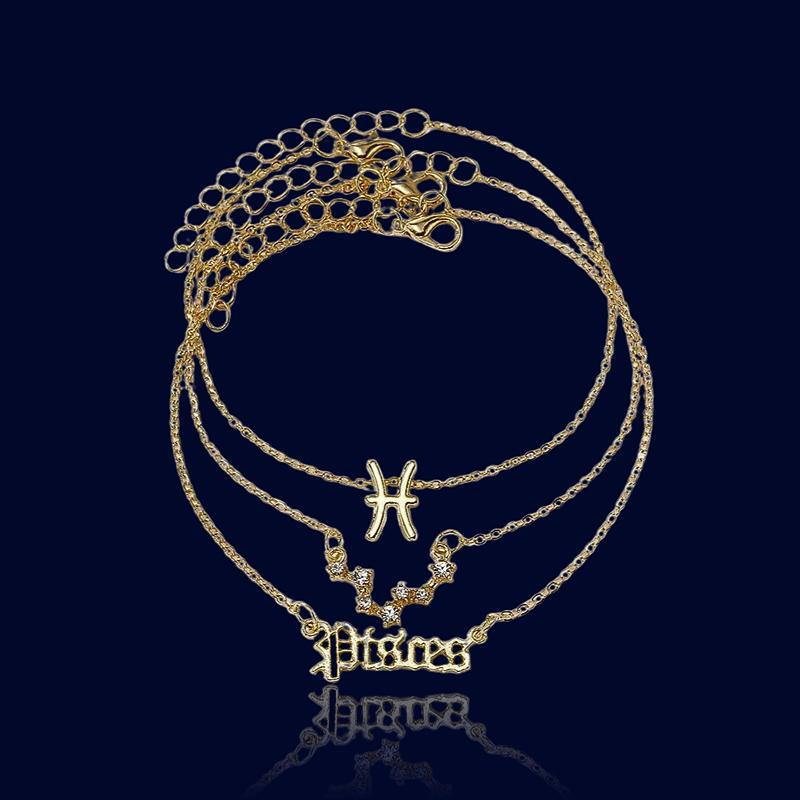 Bracelets de Cheville Astrologique 3 Pièces Poissons "Zeus"