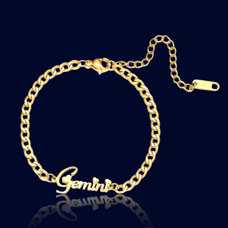 Gourmette Zodiaque Gémeaux - Bijou Ecriture "Eros"