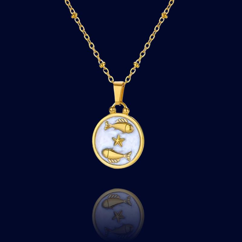Collier Zodiaque Poissons - Pendentif Constellation "Tethys"