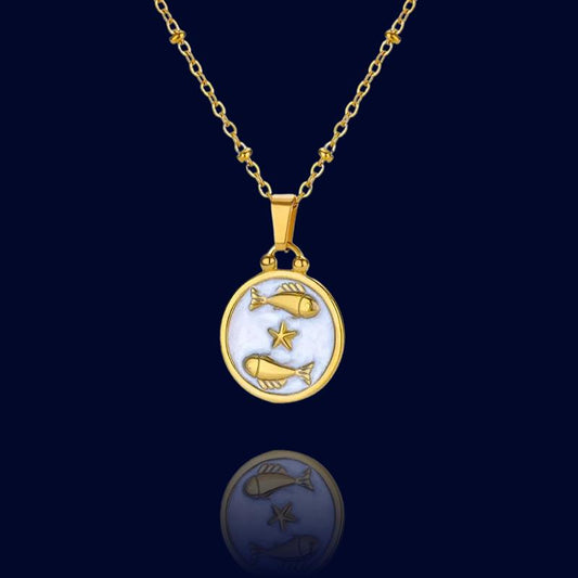 Collier Zodiaque Poissons - Pendentif Constellation "Tethys"