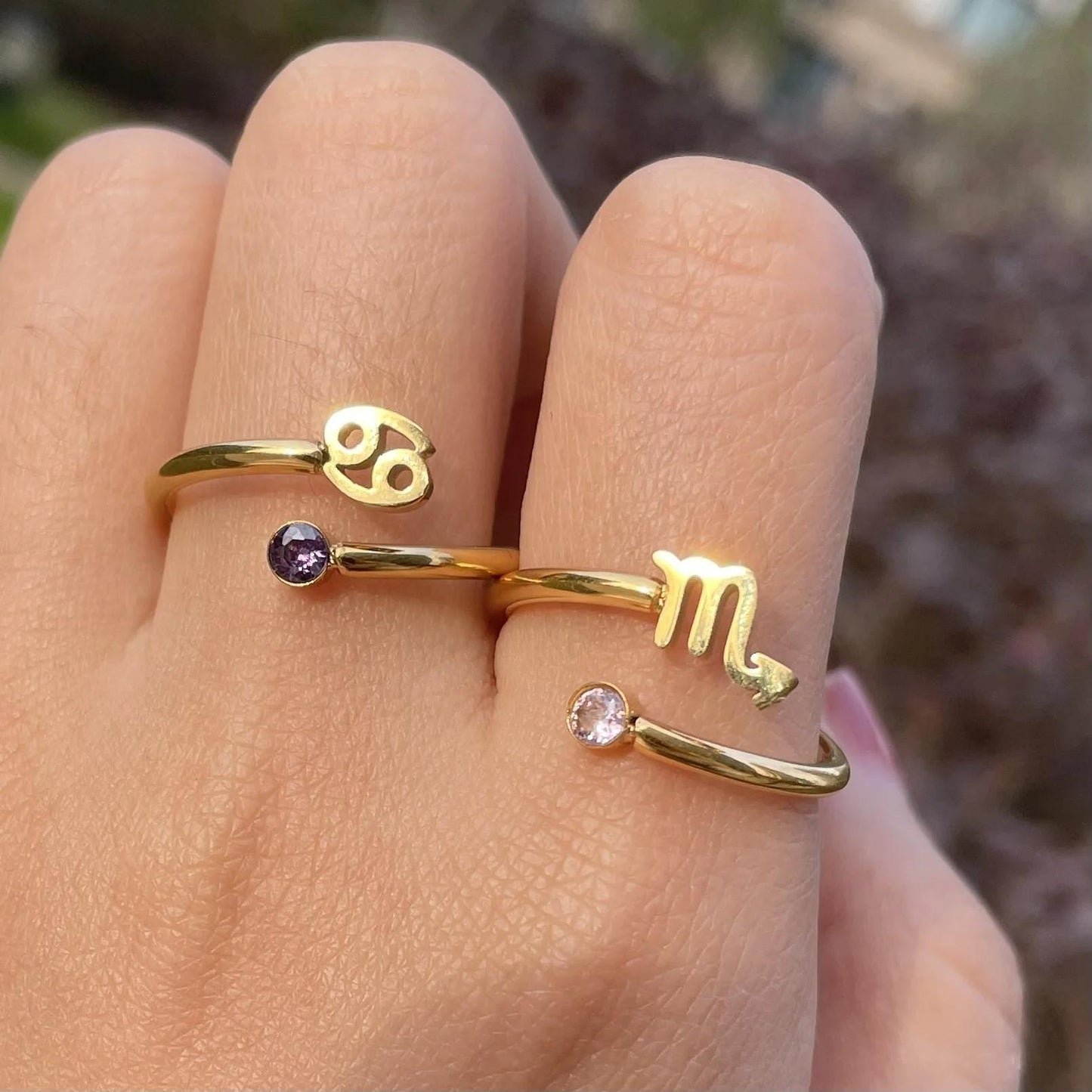 Bague Astro Pierre Cancer "Hecate"