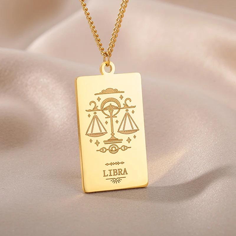 Collier Signe Zodiaque Balance - Pendentif Parchemin "Echidna"