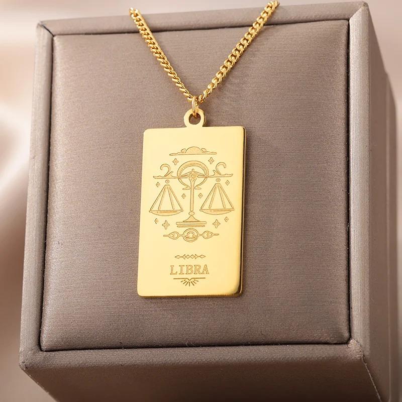 Collier Signe Zodiaque Balance - Pendentif Parchemin "Echidna"