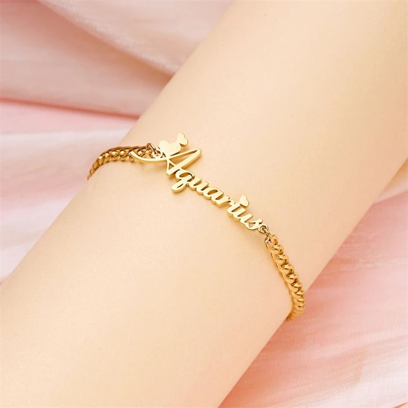 Gourmette Zodiaque Verseau - Bijou Ecriture "Eros"