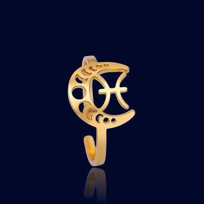 Bague Signe Astro Lunaire Poissons "Astrae"