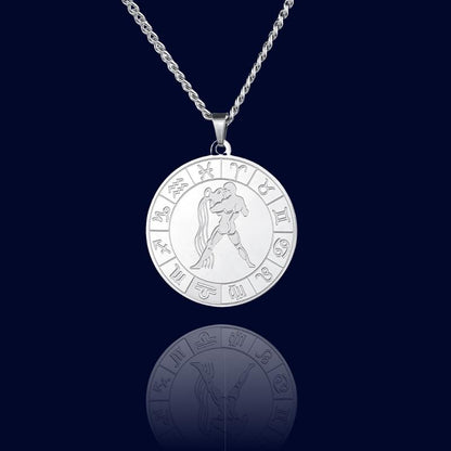 Collier Signe du Zodiaque Verseau - Pendentif Cadran "Eldorado"