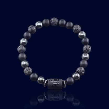 Bracelet Astrologique Vierge - Pierre de Lave "Hephaïstos"